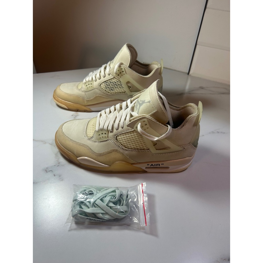 Jordan 4 Retro Off-White Sail CV9388-100 Mens Size 12 Cream Sneakers‎